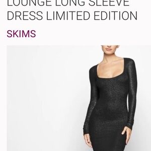 SKIMS Black Long Sleeve Dress